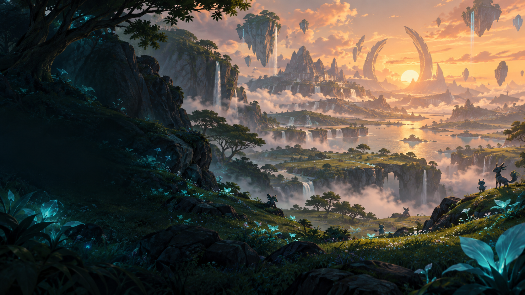 Original atmospheric Idyll landscape illustration for the Aniimo community wiki
